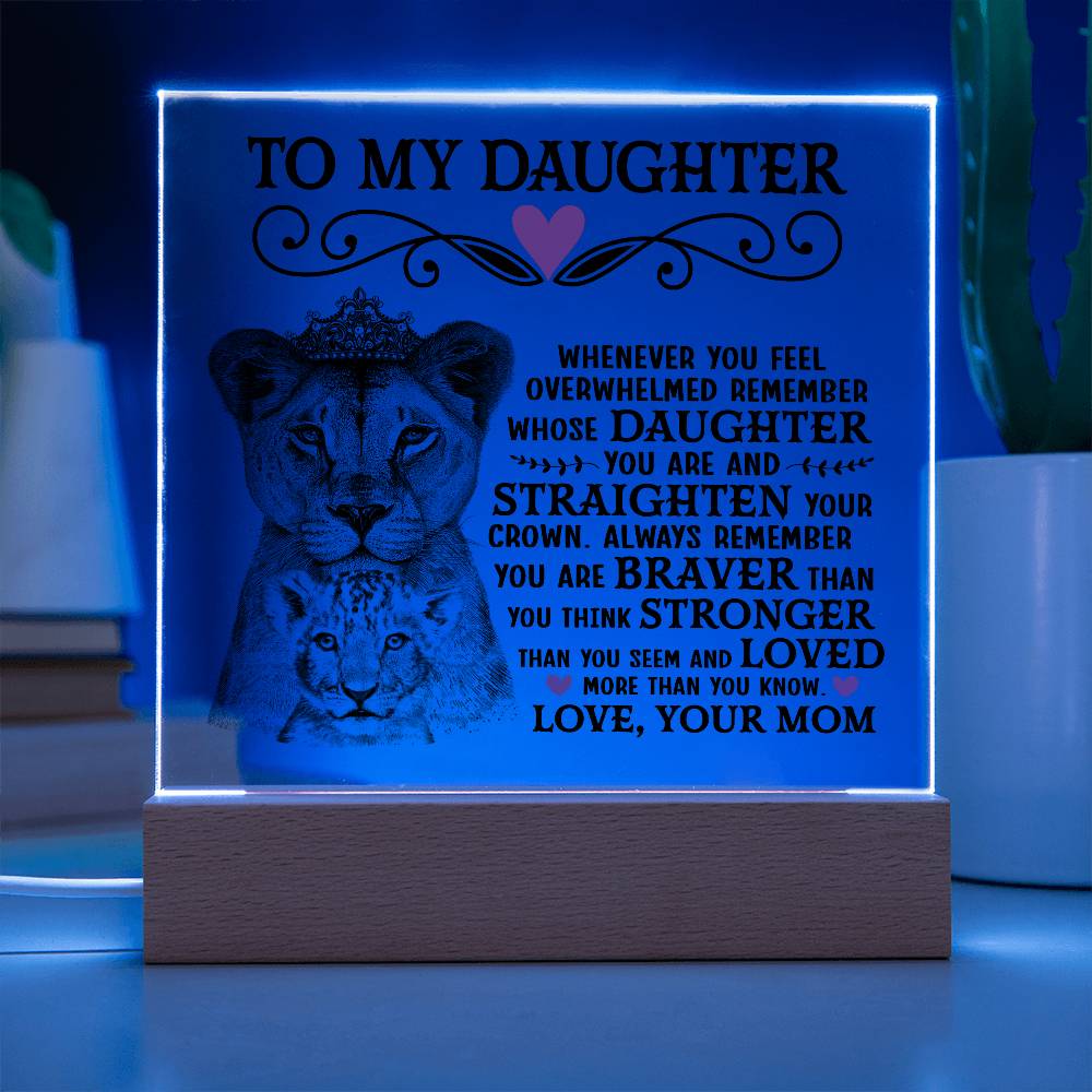 Lion Crown Acrylic Square Plaque - 6.5" Decorative Gift