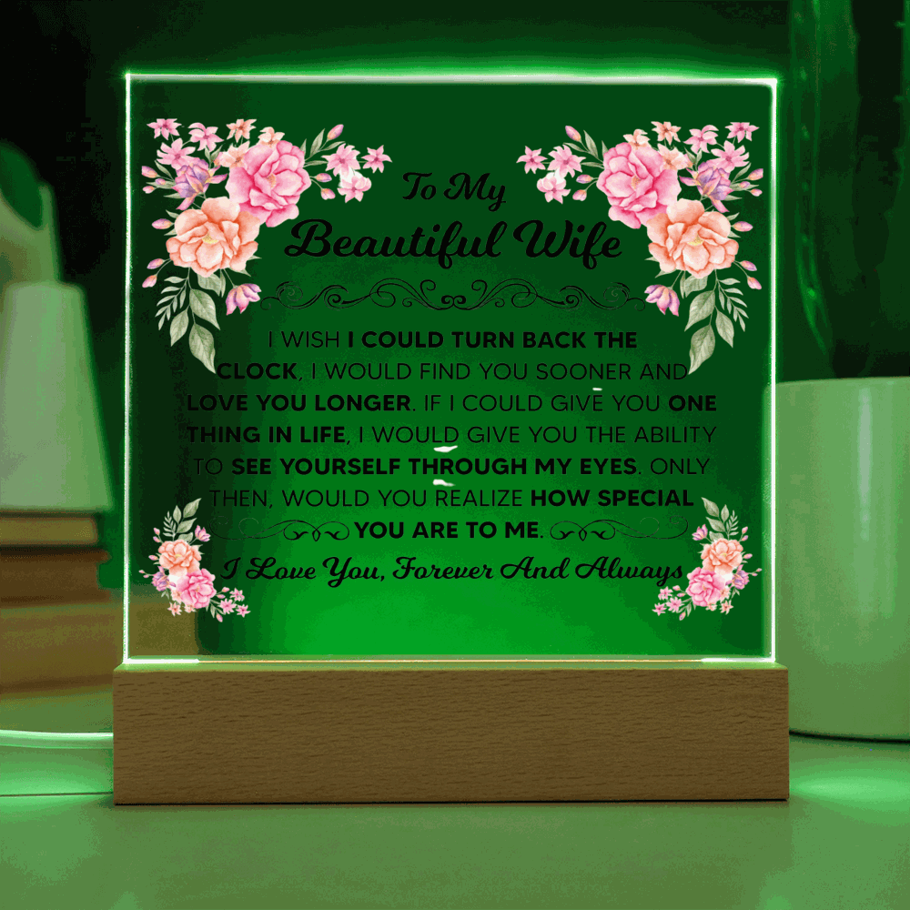 TO MY BEAUTIFUL WIFE SQUARE ACRYLIC PLAQUE