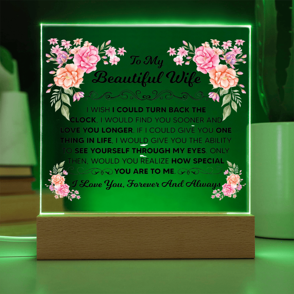 TO MY BEAUTIFUL WIFE SQUARE ACRYLIC PLAQUE