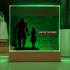 TO MY DAUGHTER VIKING SQUARE ACRYLIC PLAQUE