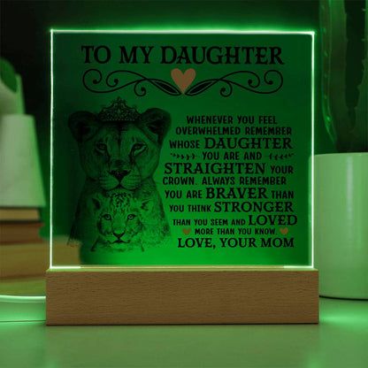 Lion Crown Acrylic Square Plaque - 6.5" Decorative Gift