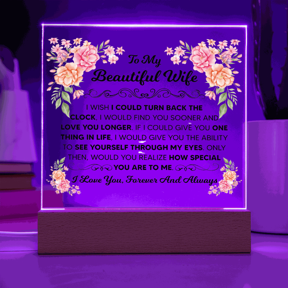 TO MY BEAUTIFUL WIFE SQUARE ACRYLIC PLAQUE
