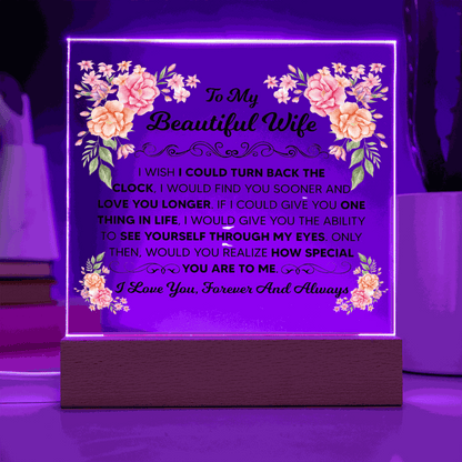 TO MY BEAUTIFUL WIFE SQUARE ACRYLIC PLAQUE