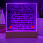 TO MY DAUGHTER IN LAW HONOR SQUARE ACRYLIC
