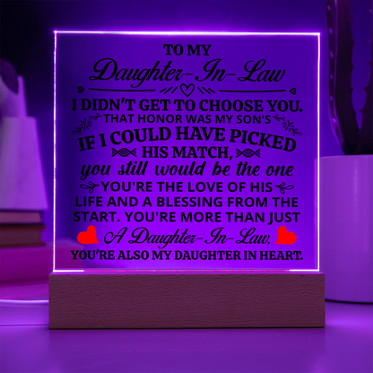 Square Acrylic Plaque - Daughter-in-Law Gift 6.5"