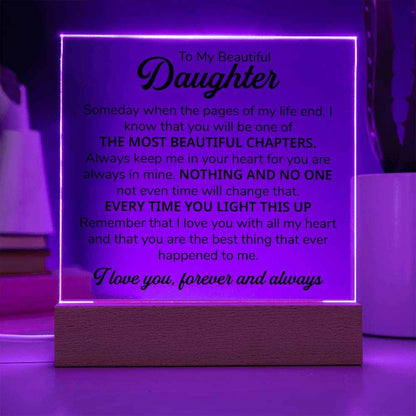TO MY DAUGHTER CHAPTERS SQUARE PLAQUE
