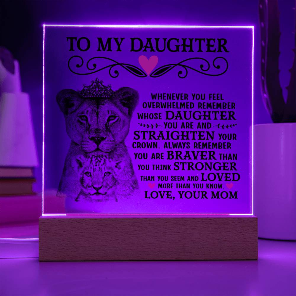 Lion Crown Acrylic Square Plaque - 6.5" Decorative Gift