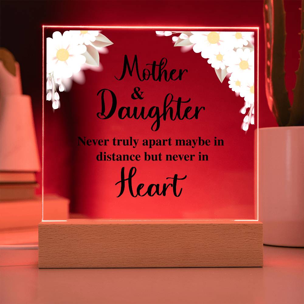 Square Acrylic Plaque - To My Daughter Gift with Wooden Base