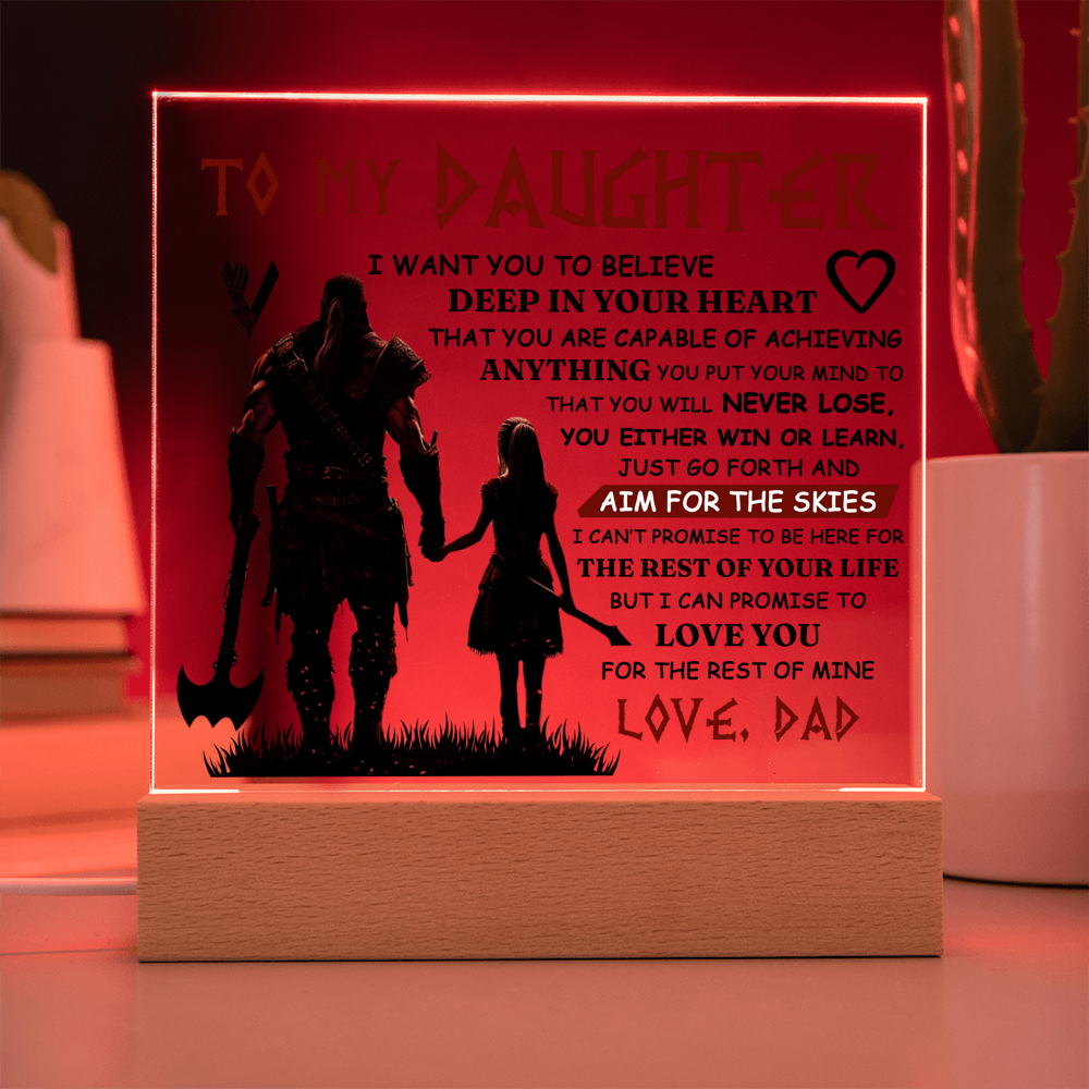 TO MY DAUGHTER VIKING SQUARE ACRYLIC PLAQUE