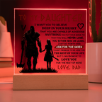 TO MY DAUGHTER VIKING SQUARE ACRYLIC PLAQUE