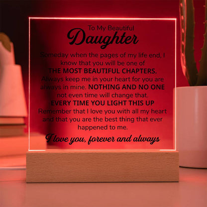 TO MY DAUGHTER CHAPTERS SQUARE PLAQUE