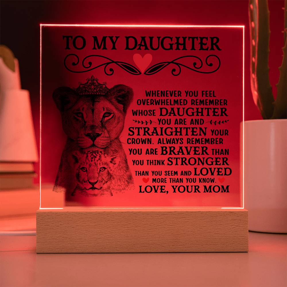 Lion Crown Acrylic Square Plaque - 6.5" Decorative Gift