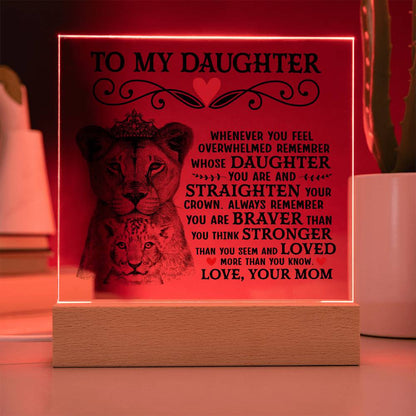 Lion Crown Acrylic Square Plaque - 6.5" Decorative Gift