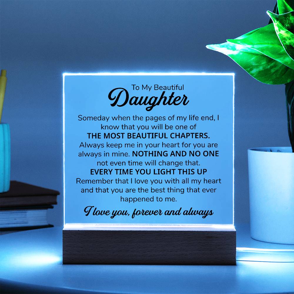 TO MY DAUGHTER CHAPTERS SQUARE PLAQUE