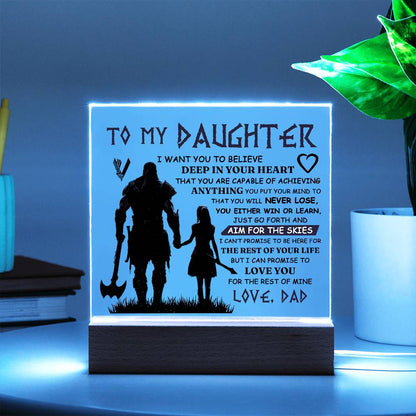 Viking Square Acrylic Plaque - 6.5" Decorative Gift for Daughter