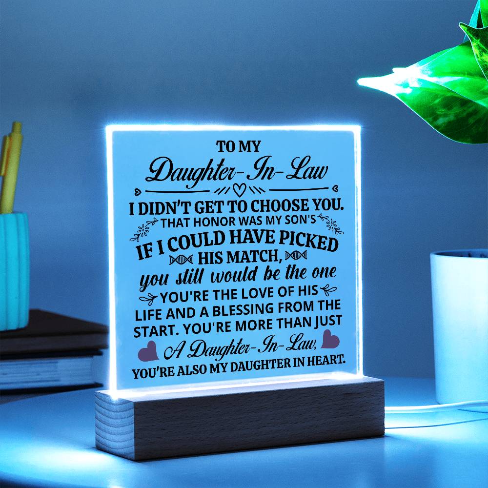 Square Acrylic Plaque - Daughter-in-Law Gift 6.5"