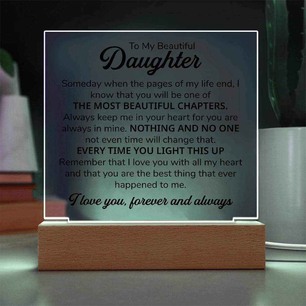 TO MY DAUGHTER CHAPTERS SQUARE PLAQUE