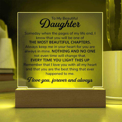 TO MY DAUGHTER CHAPTERS SQUARE PLAQUE
