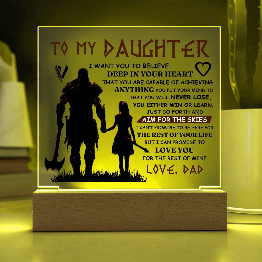 Viking Square Acrylic Plaque - 6.5" Decorative Gift for Daughter