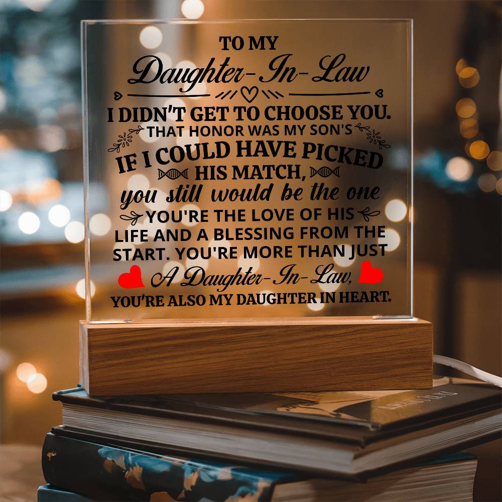 Square Acrylic Plaque - Daughter-in-Law Gift 6.5"