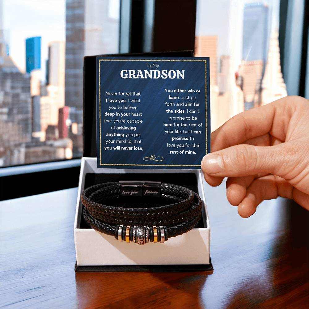 Love You Forever To My Grandson Bracelet Achieve Anything