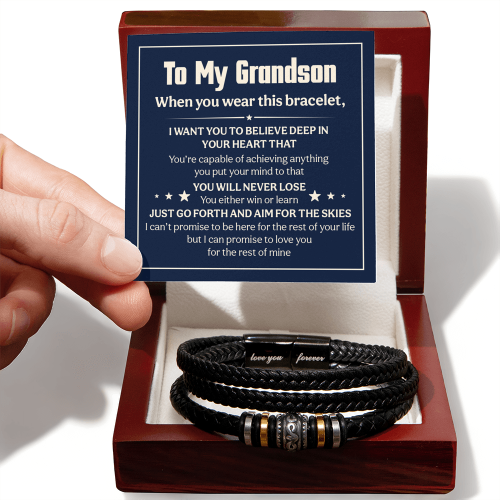 Love You Forever To My Grandson Bracelet Will Never Lose