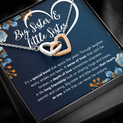 Interlocking Heart Necklace - Cubic Zirconia Surgical Steel 22"