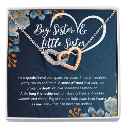 Interlocking Heart Necklace - Cubic Zirconia Surgical Steel 22"