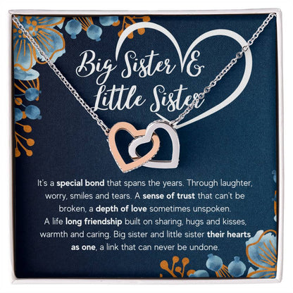 Interlocking Heart Necklace - Cubic Zirconia Surgical Steel 22"