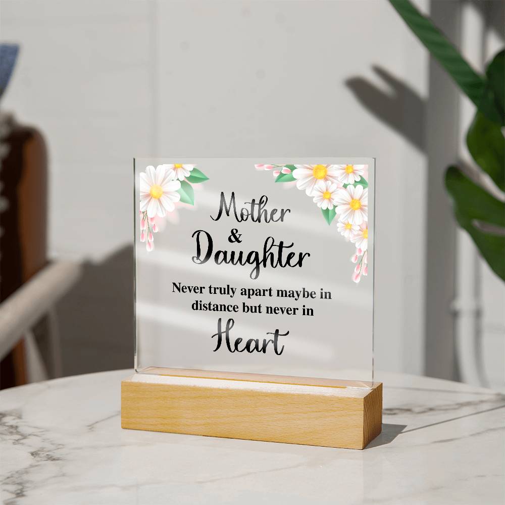 Square Acrylic Plaque - To My Daughter Gift with Wooden Base