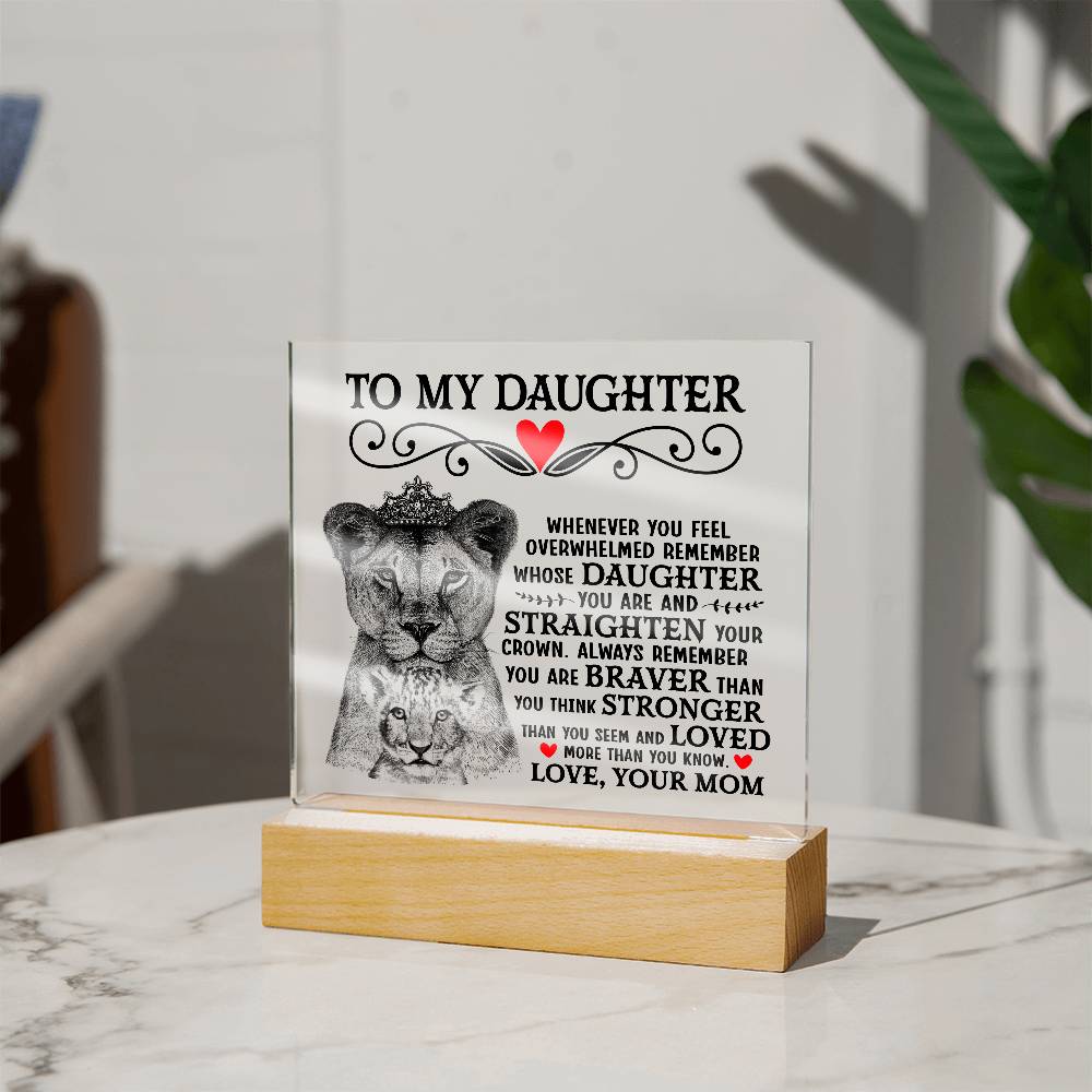Lion Crown Acrylic Square Plaque - 6.5" Decorative Gift