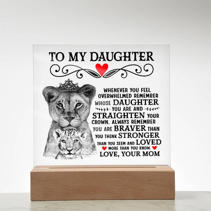 Lion Crown Acrylic Square Plaque - 6.5" Decorative Gift