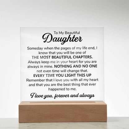 TO MY DAUGHTER CHAPTERS SQUARE PLAQUE