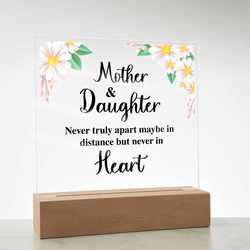 Square Acrylic Plaque - To My Daughter Gift with Wooden Base