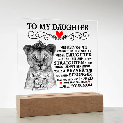 Lion Crown Acrylic Square Plaque - 6.5" Decorative Gift