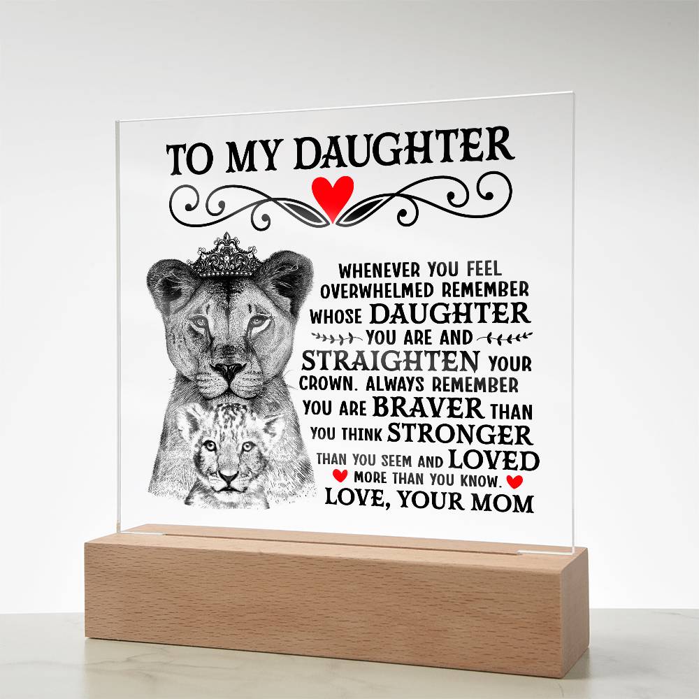 Lion Crown Acrylic Square Plaque - 6.5" Decorative Gift