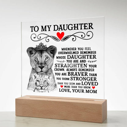 Lion Crown Acrylic Square Plaque - 6.5" Decorative Gift