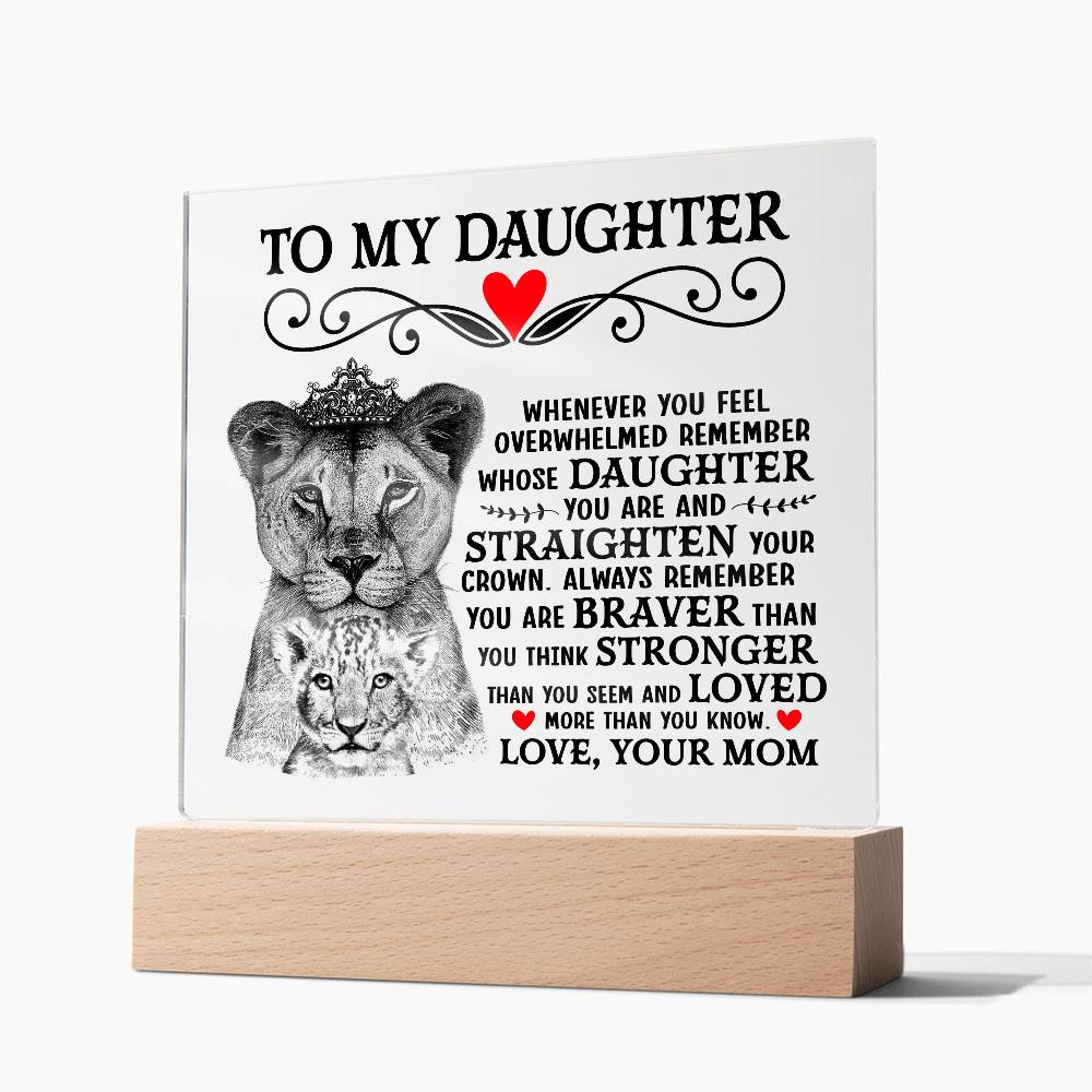 Lion Crown Acrylic Square Plaque - 6.5" Decorative Gift