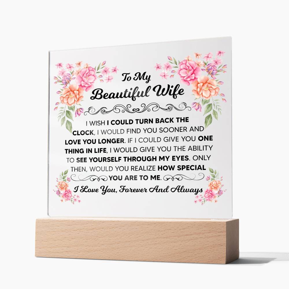 Square Acrylic Plaque - To My Wife Gift 6.5" x 5.9"