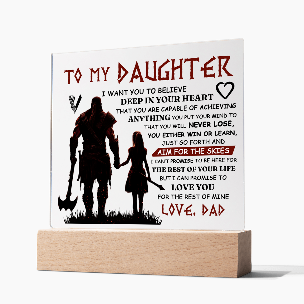 TO MY DAUGHTER VIKING SQUARE ACRYLIC PLAQUE