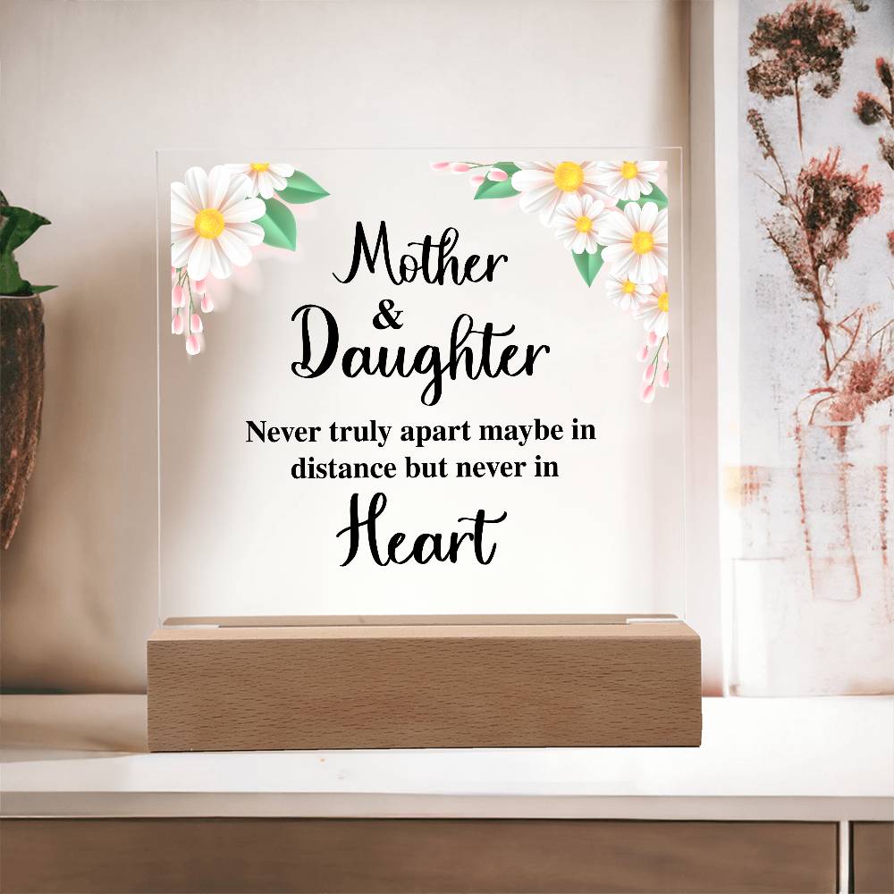 Square Acrylic Plaque - To My Daughter Gift with Wooden Base