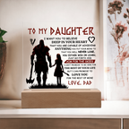 TO MY DAUGHTER VIKING SQUARE ACRYLIC PLAQUE