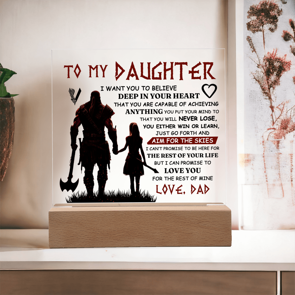 TO MY DAUGHTER VIKING SQUARE ACRYLIC PLAQUE