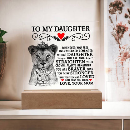 Lion Crown Acrylic Square Plaque - 6.5" Decorative Gift