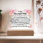 TO MY BEAUTIFUL WIFE SQUARE ACRYLIC PLAQUE