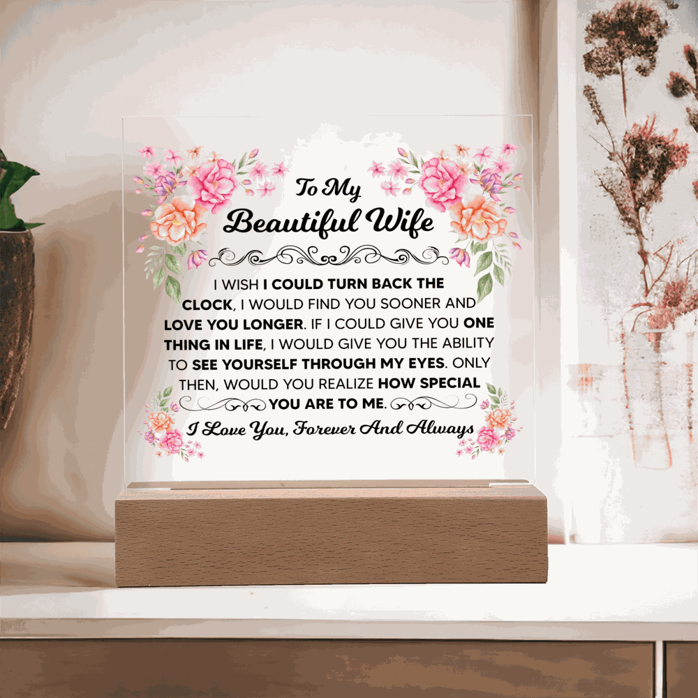 TO MY BEAUTIFUL WIFE SQUARE ACRYLIC PLAQUE