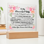 TO MY BEAUTIFUL WIFE SQUARE ACRYLIC PLAQUE 1