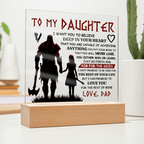 TO MY DAUGHTER VIKING SQUARE ACRYLIC PLAQUE