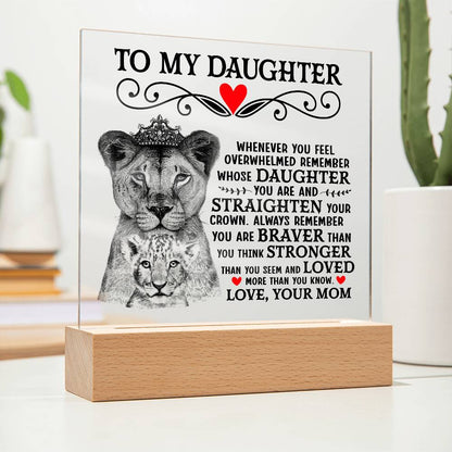 Lion Crown Acrylic Square Plaque - 6.5" Decorative Gift