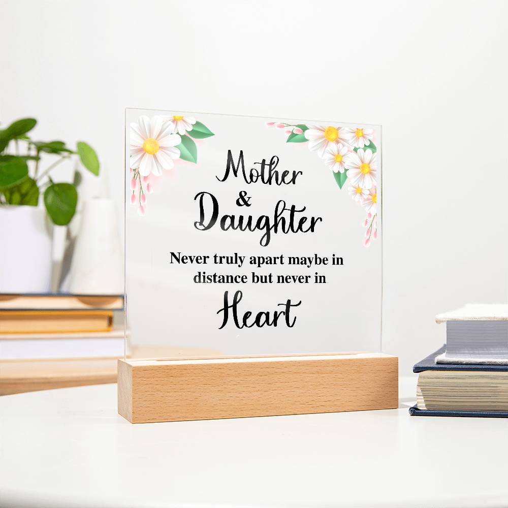 Square Acrylic Plaque - To My Daughter Gift with Wooden Base